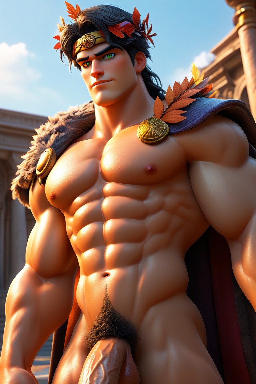Muscular Quadriceps, Zagreus, Smooth Chest AI Gay Porn
