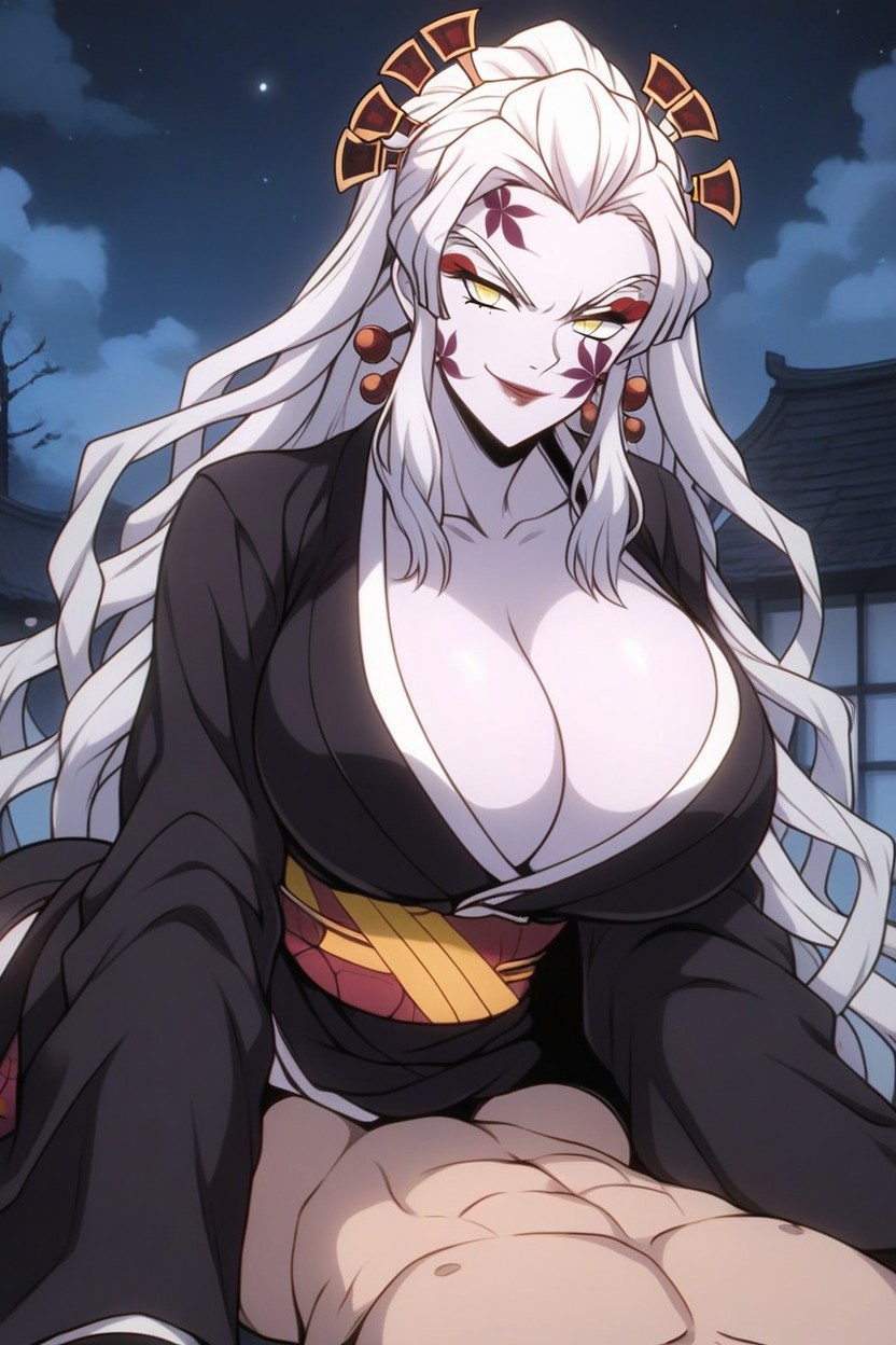 2 People, Moonlit Sky, Cleavage AI Porn
