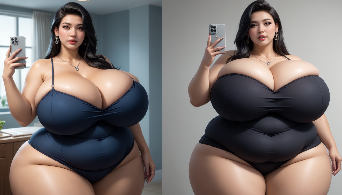 The Most Perfect Gargantuan Massively Fat Breasts Expansion, Expansión De Senos, Escote Porno BBW IA