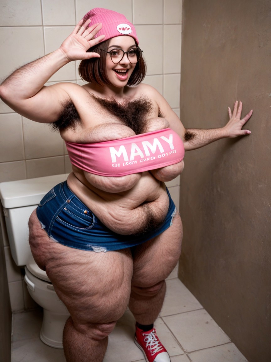 From Above, Standing, Cellulite Gigantic Ass AI Porn