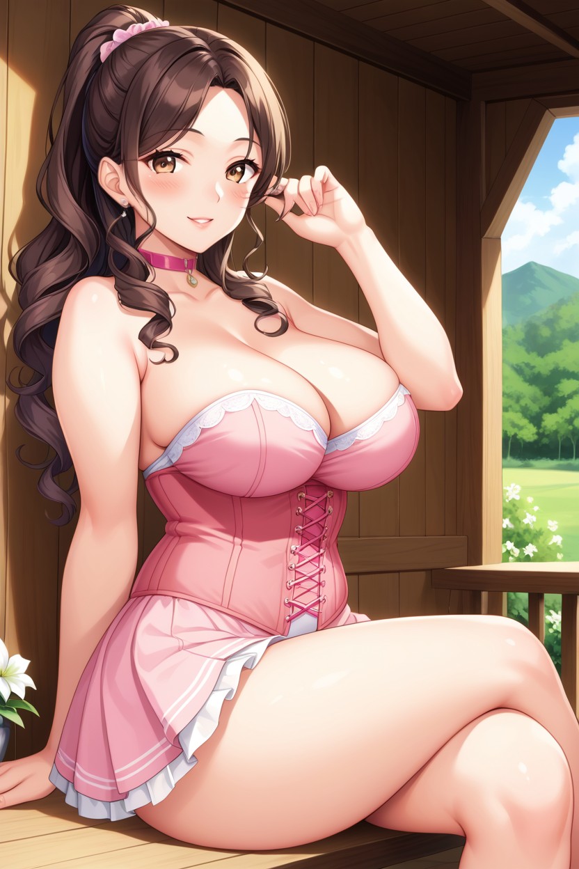 Medium Perky Breast, White Panties, Brunette Hentai AI Porn