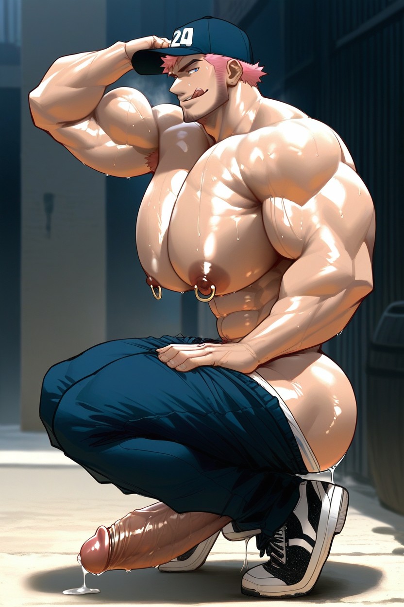 Large Ass, Big Pecs, Side View AI Gay Porn