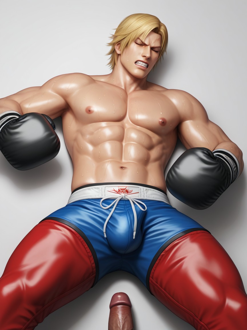 Blonde Hair, Laying, Injured AI Gay Porn