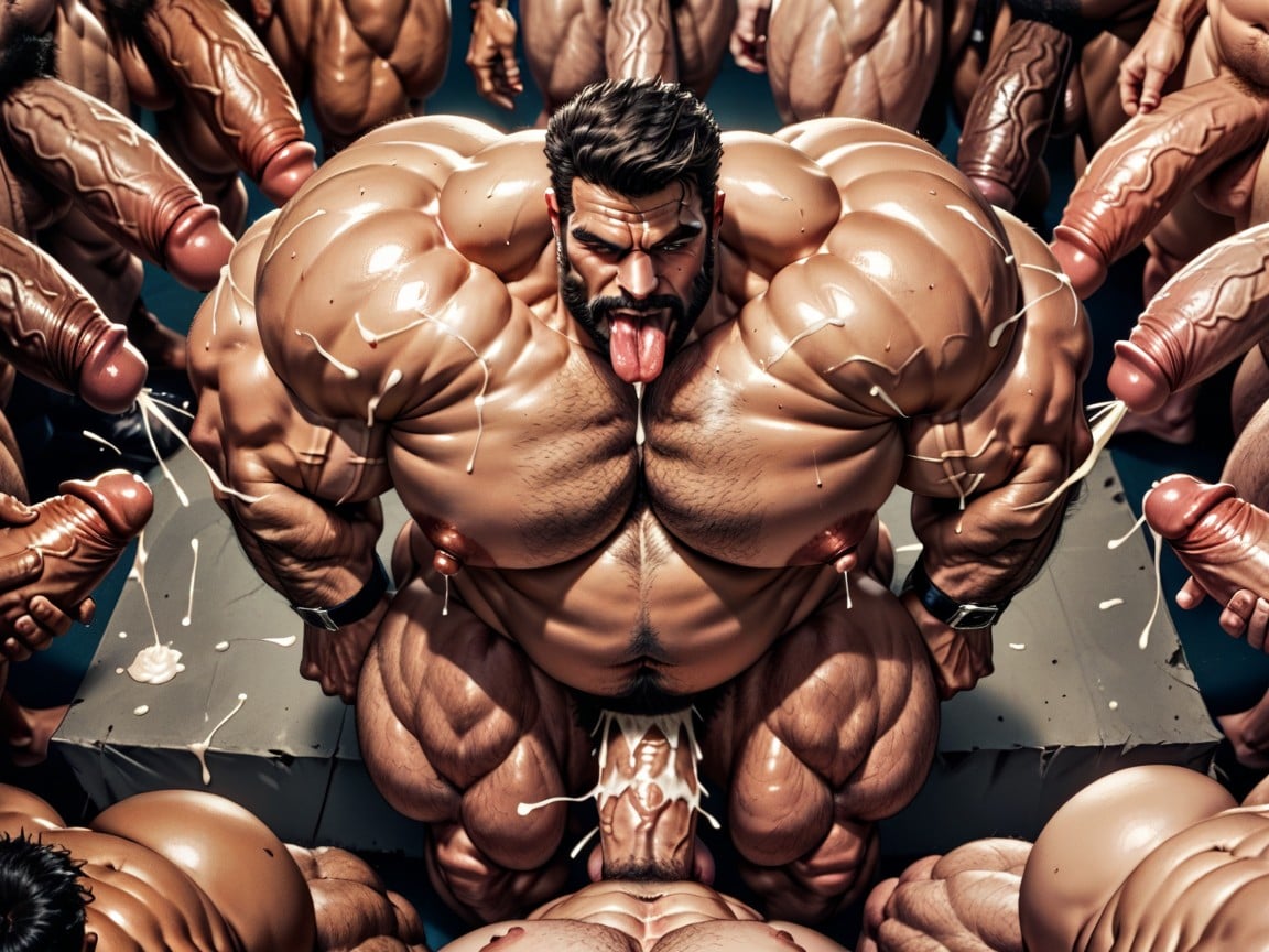 Extremely Large Ass, Dark Five Oclock Shadow, Man Men Only With Two Holes AI Gay Porn