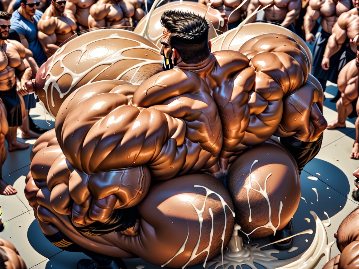 Man Men Only With Two Holes, Huge Extreme Oversized Ass, Huge Cocks On Ass And In Ass AI Gay Porn