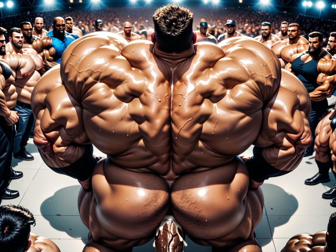 Many People Around, Sweaty, Focus Under Boob AI Gay Porn