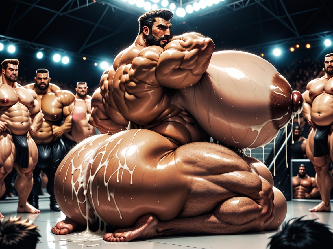 Cum Covered Ass, Big Pecs, Extreme Hyper Boobs AI Gay Porn