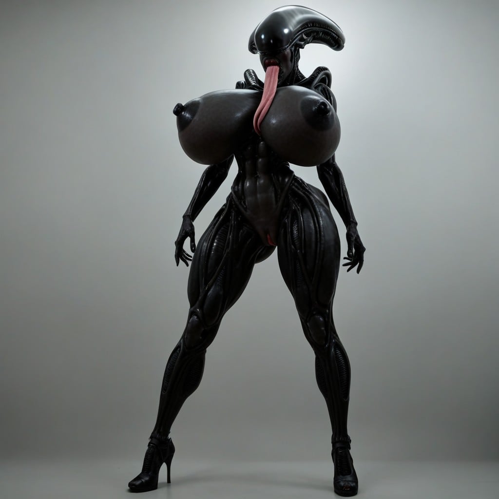 Alien Skin, White Skin, Tongue Out AI Porn
