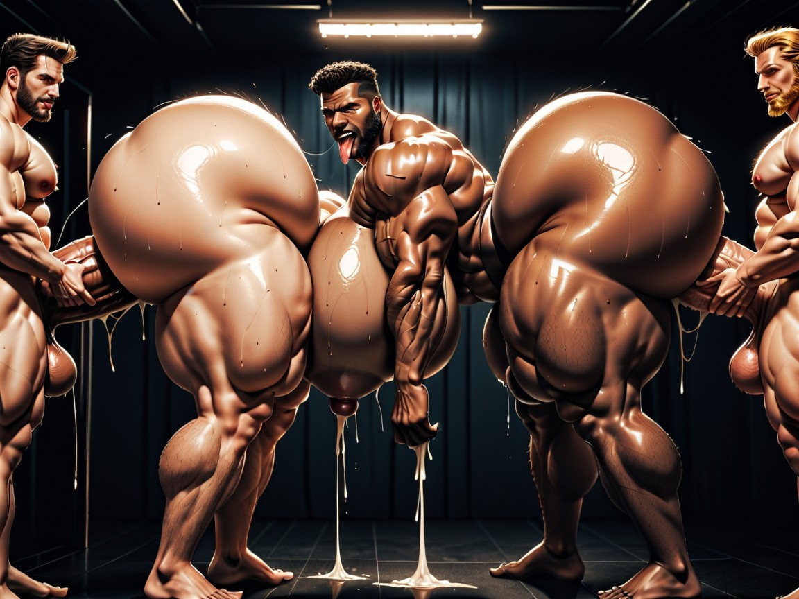 Huge Cocks On Ass And In Ass, Huge Hyper Areola, Hyper Bulky AI Gay Porn
