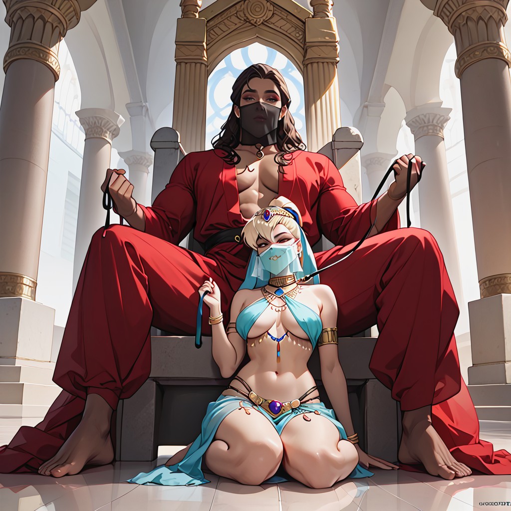 25+, Small Breasts, Wearing Roman Robe AI Porn
