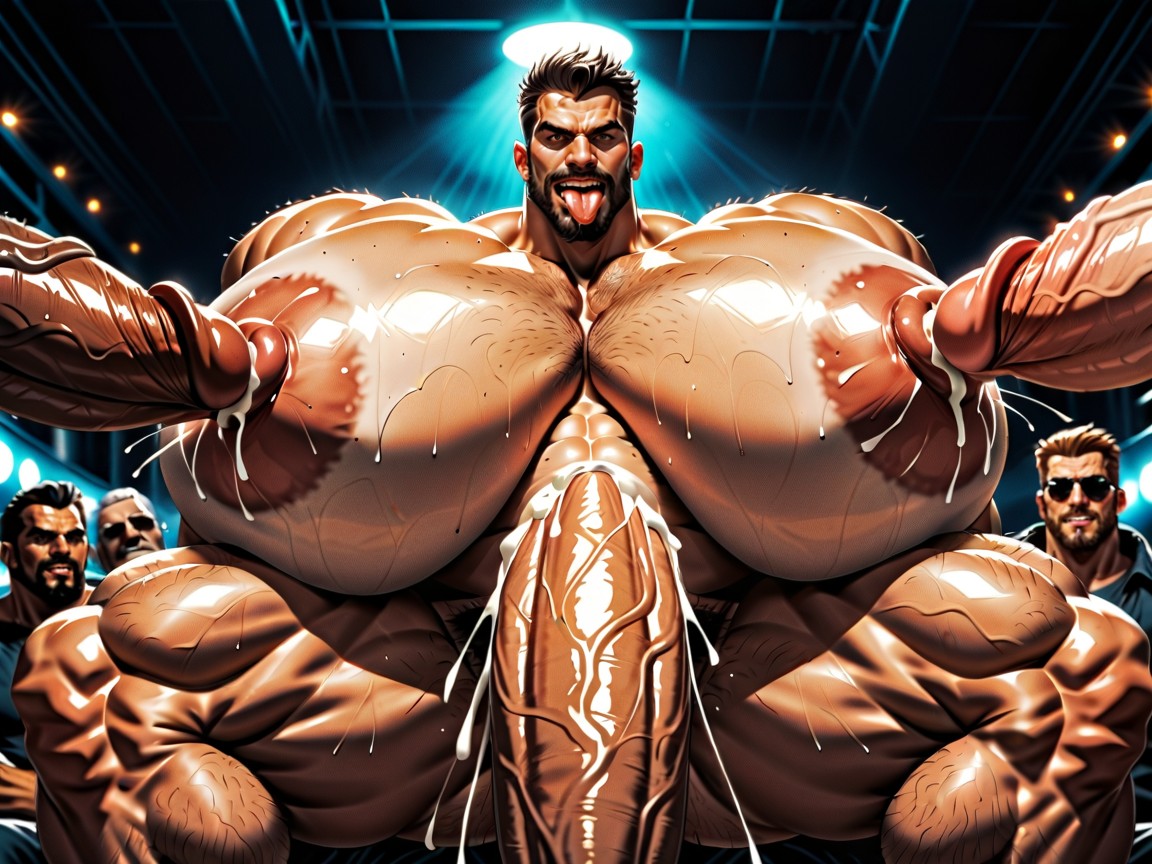 Double Penetration In Mouth, Arms Behind Back, Many People Around AI Gay Porn
