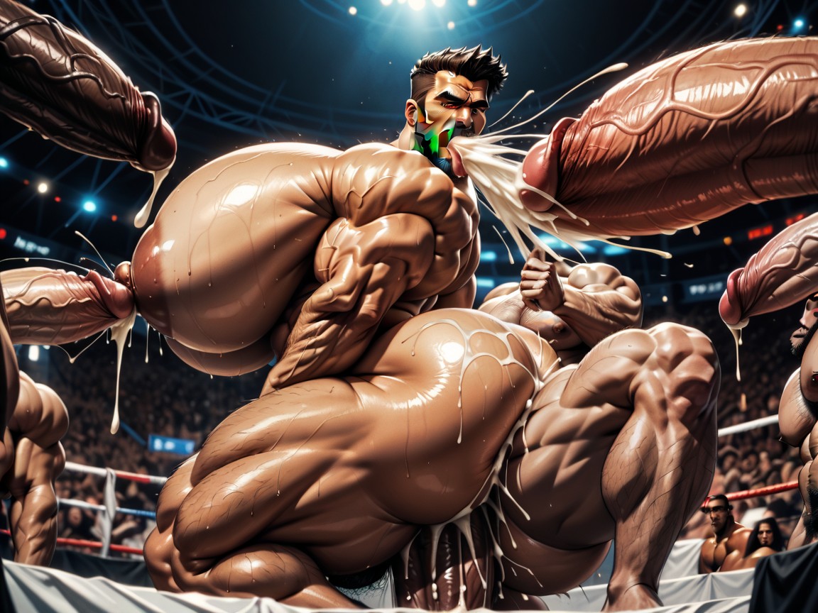 Extreme Hyper Boobs, Thick, Dark Five Oclock Shadow AI Gay Porn