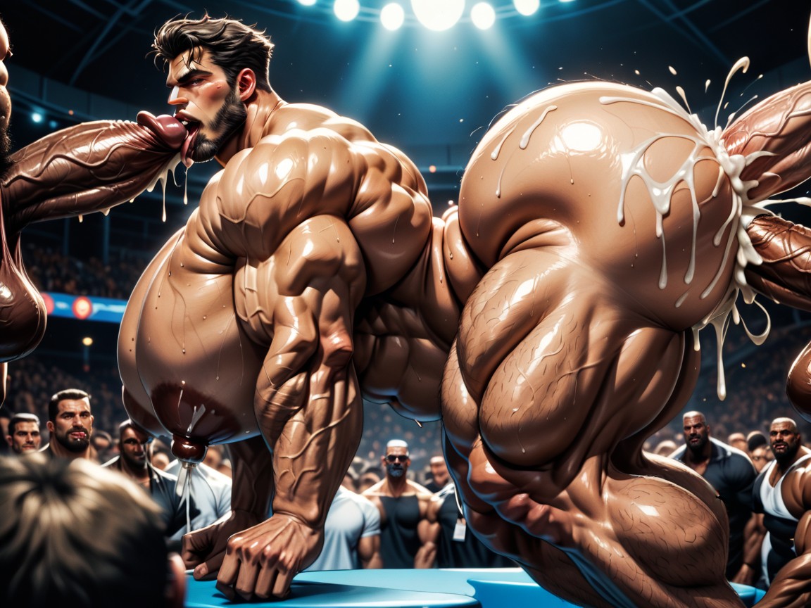 Gay Gangbang, Lactating Boobs, Rough Hyper Huge Impossibly Long Cocks Fucking Them Everywhere AI Gay Porn
