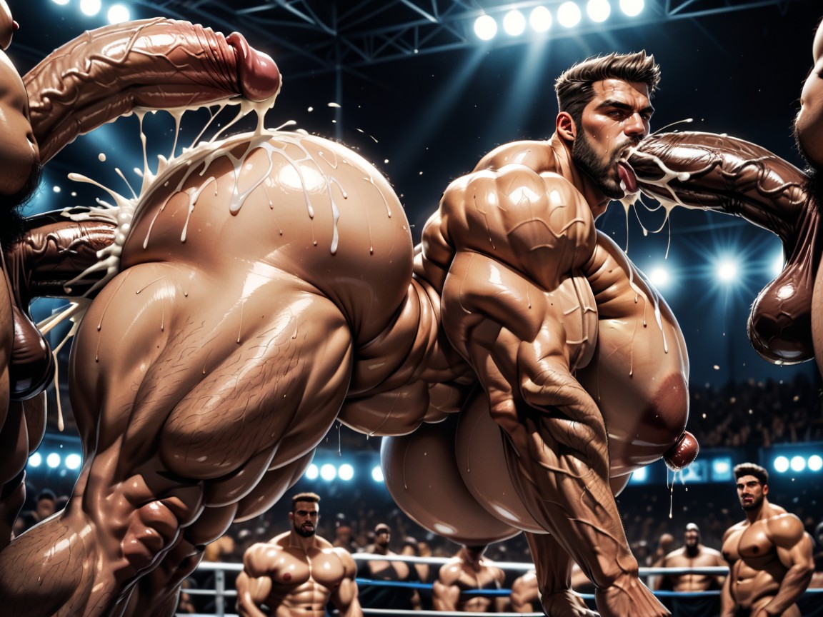 Hands Spread Ass Very Far Apart, Huge Hyper Nipples, Spreading Legs AI Gay Porn