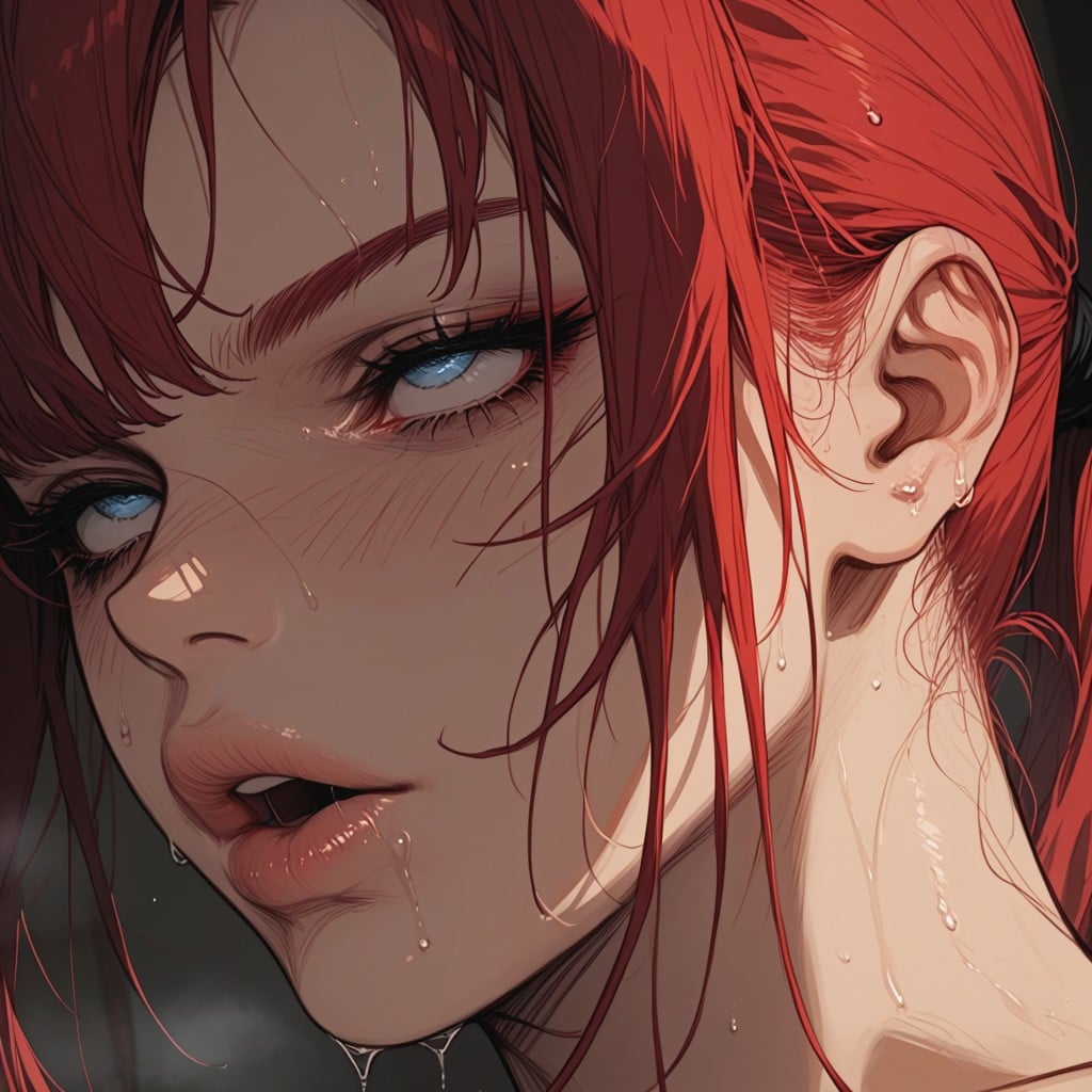 Wet Lips, Moaning, Ponytail Hentai AI Porn