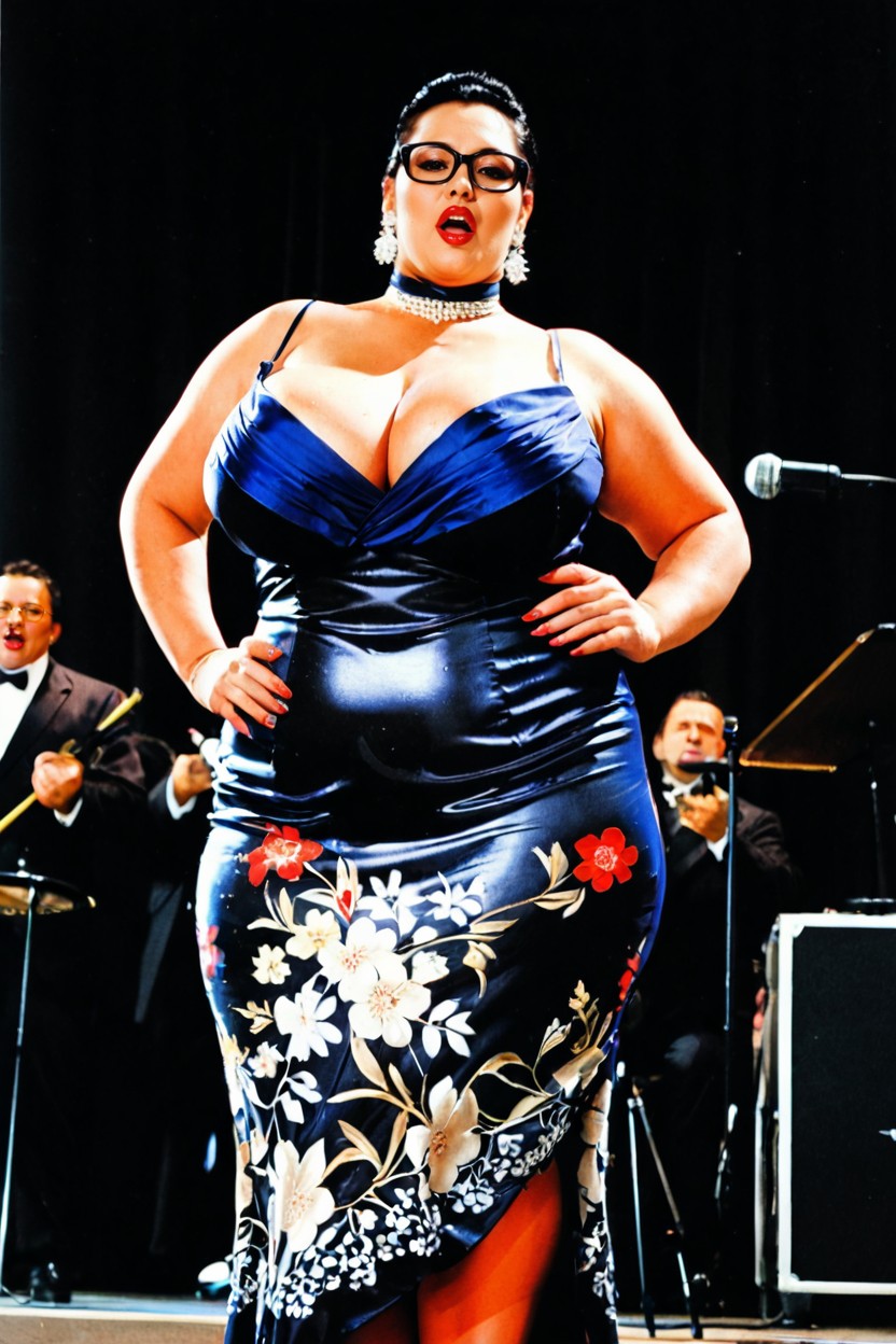 Stage, Thick Bright Red Lips, Culo Grande Porno BBW IA