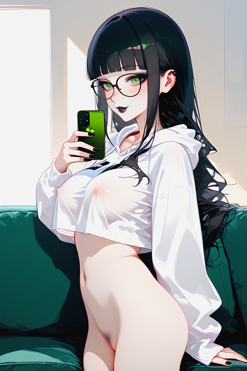 No Bra, Pechos Redondeados, Body Blush Hentai IA