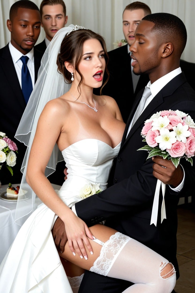 Black Man In Suit, Nice Hairstyle, Hourglass Figure Pornografia de IA
