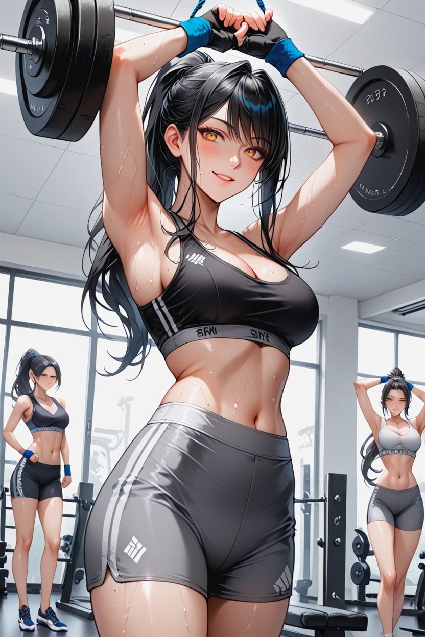 Detailed, Breasts Cleavage, Sweaty Skin Hentai AI Porn