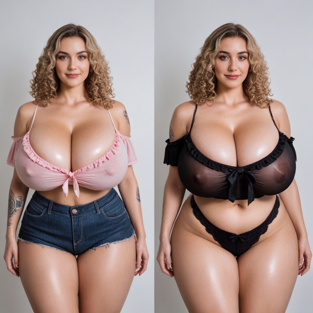 Cleavage, Shorts, Thick Thighs AI Porn