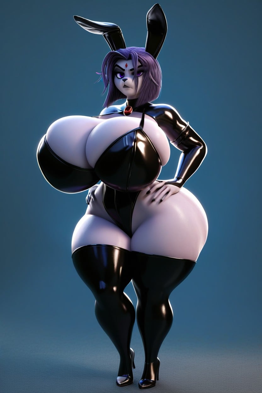 Bunny Raven, Raven Costume, Incredible Detail AIポルノ