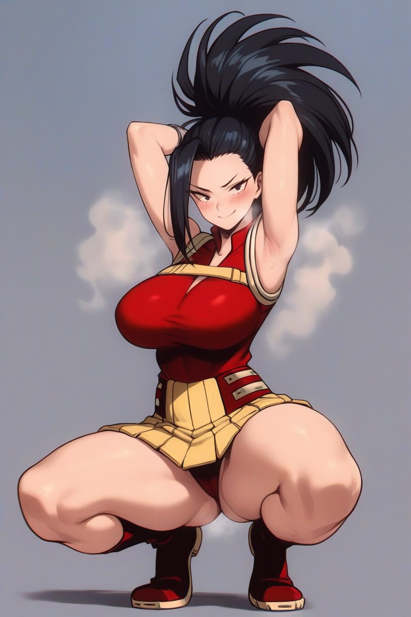 Squatting, Bare Thighs, Curvy Body Hentai AI Porn