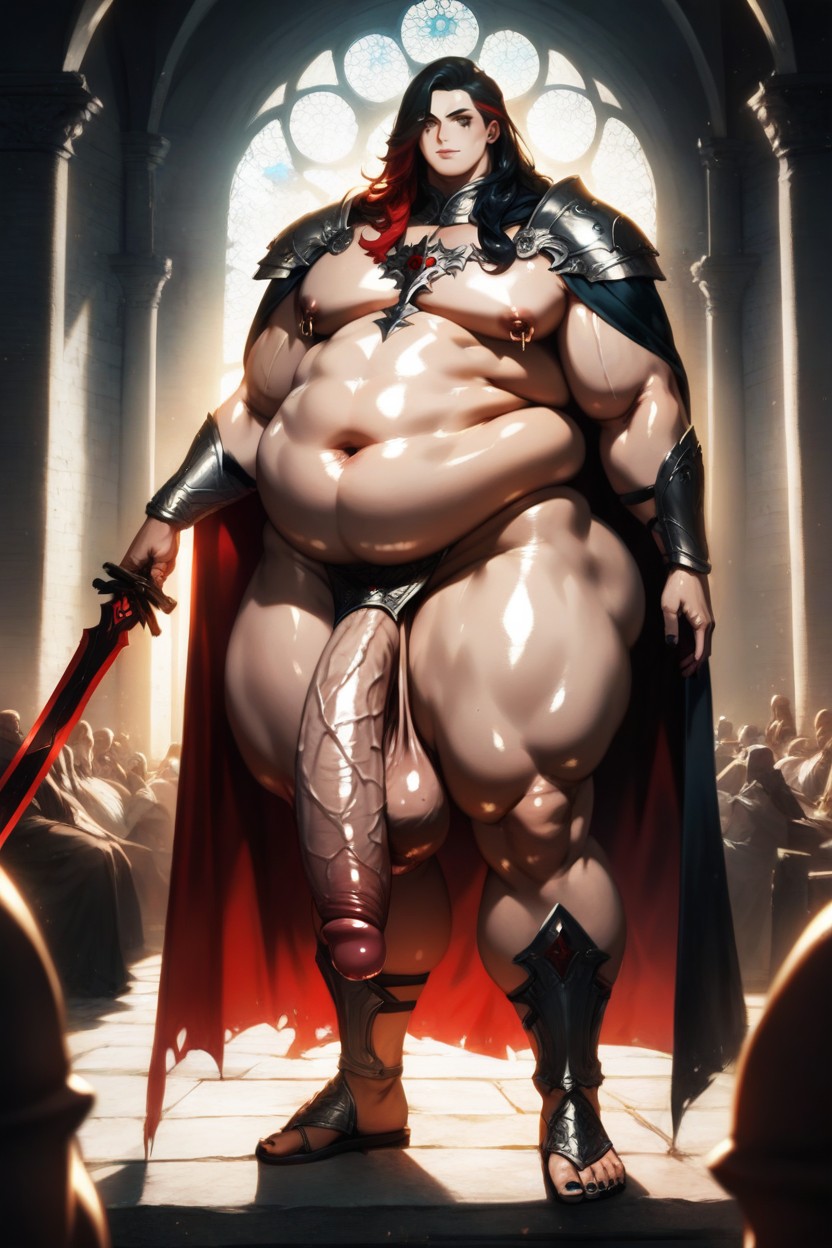 Shaved Face, Beautiful Makeup, Fantasy Castle Setting AI Gay Porn