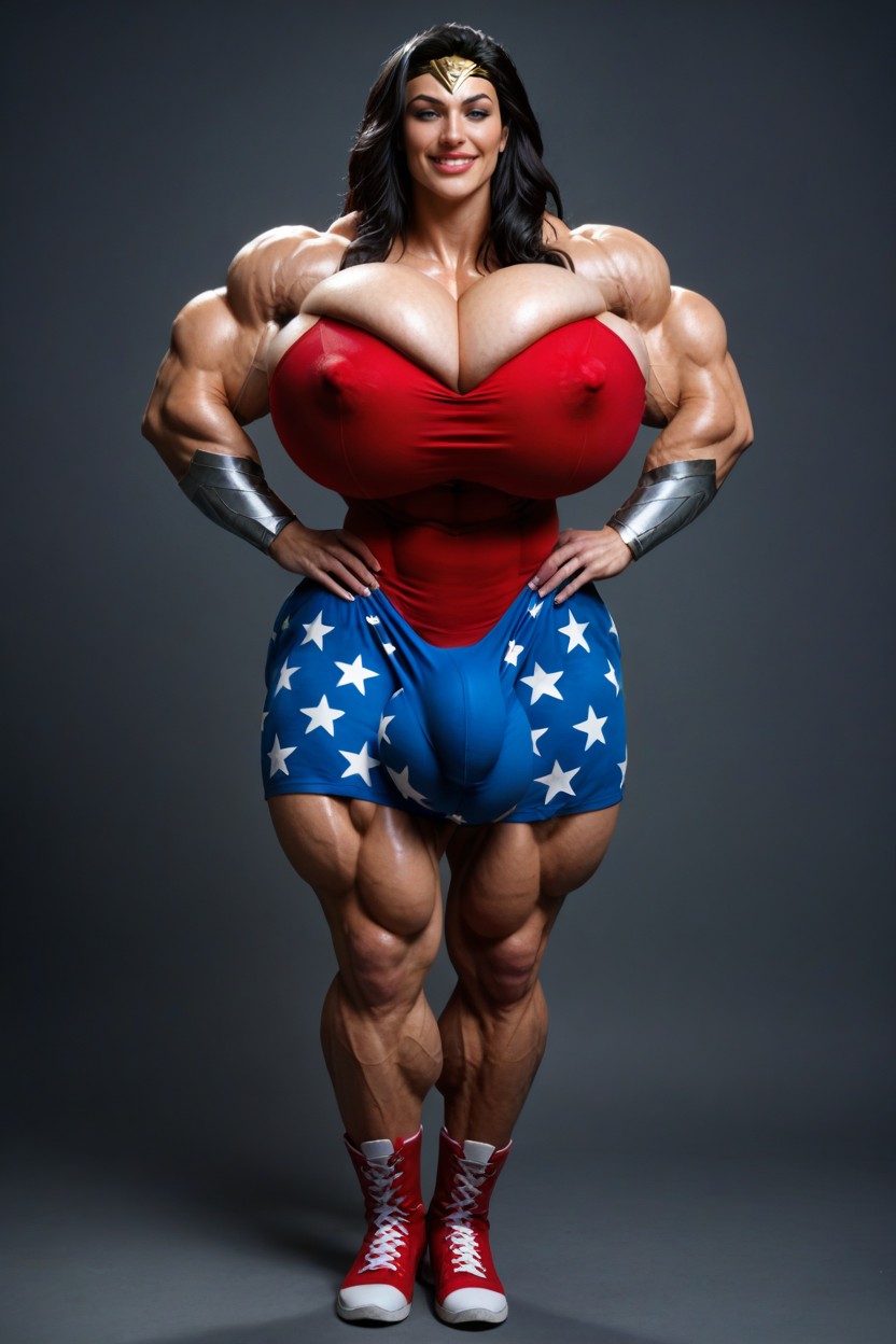 Extremely Muscular, Hyper Large Muscles, Growth Shemale AI Porn