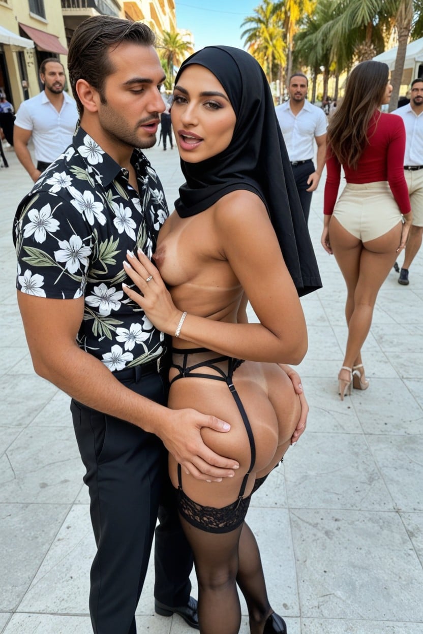 Tanned, View From Above, Ass Grab AI Porn