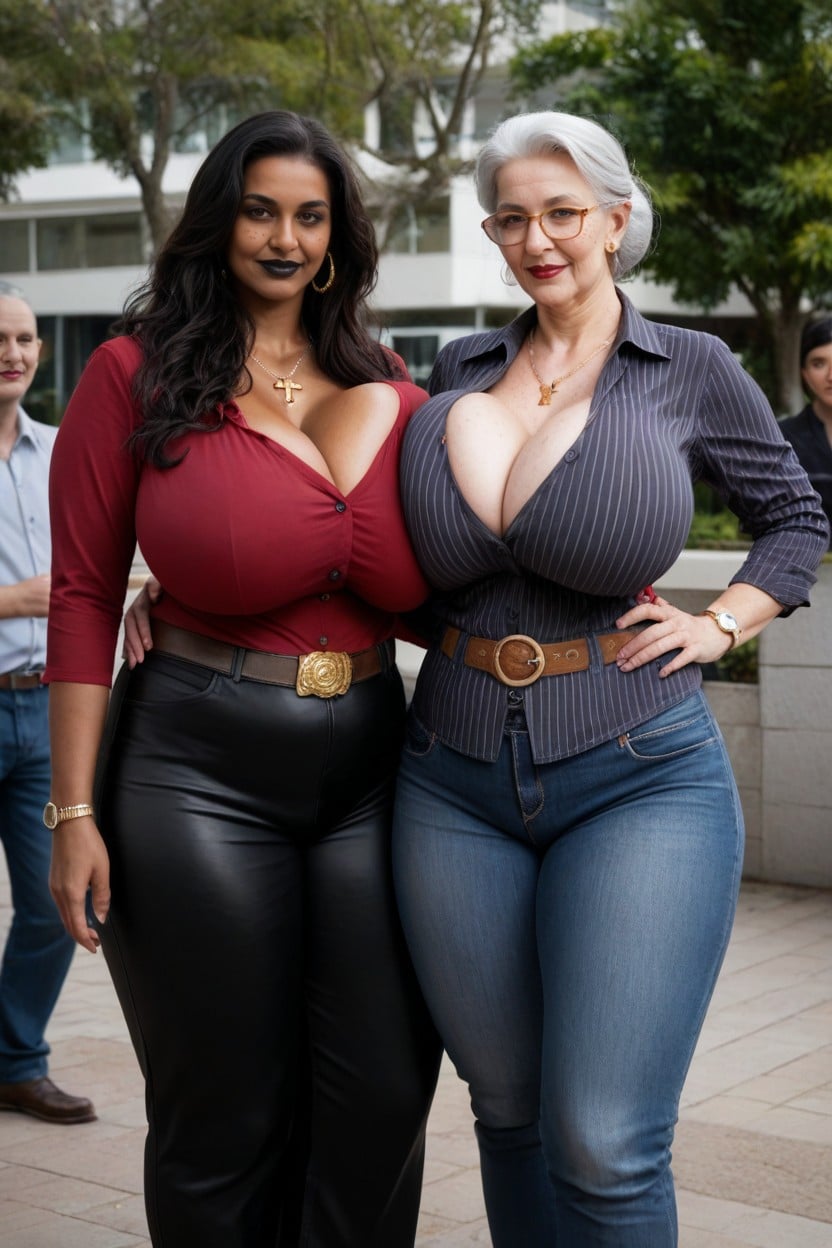 Tits Covered, Leather Jeans, African Porno IA transsexuelle