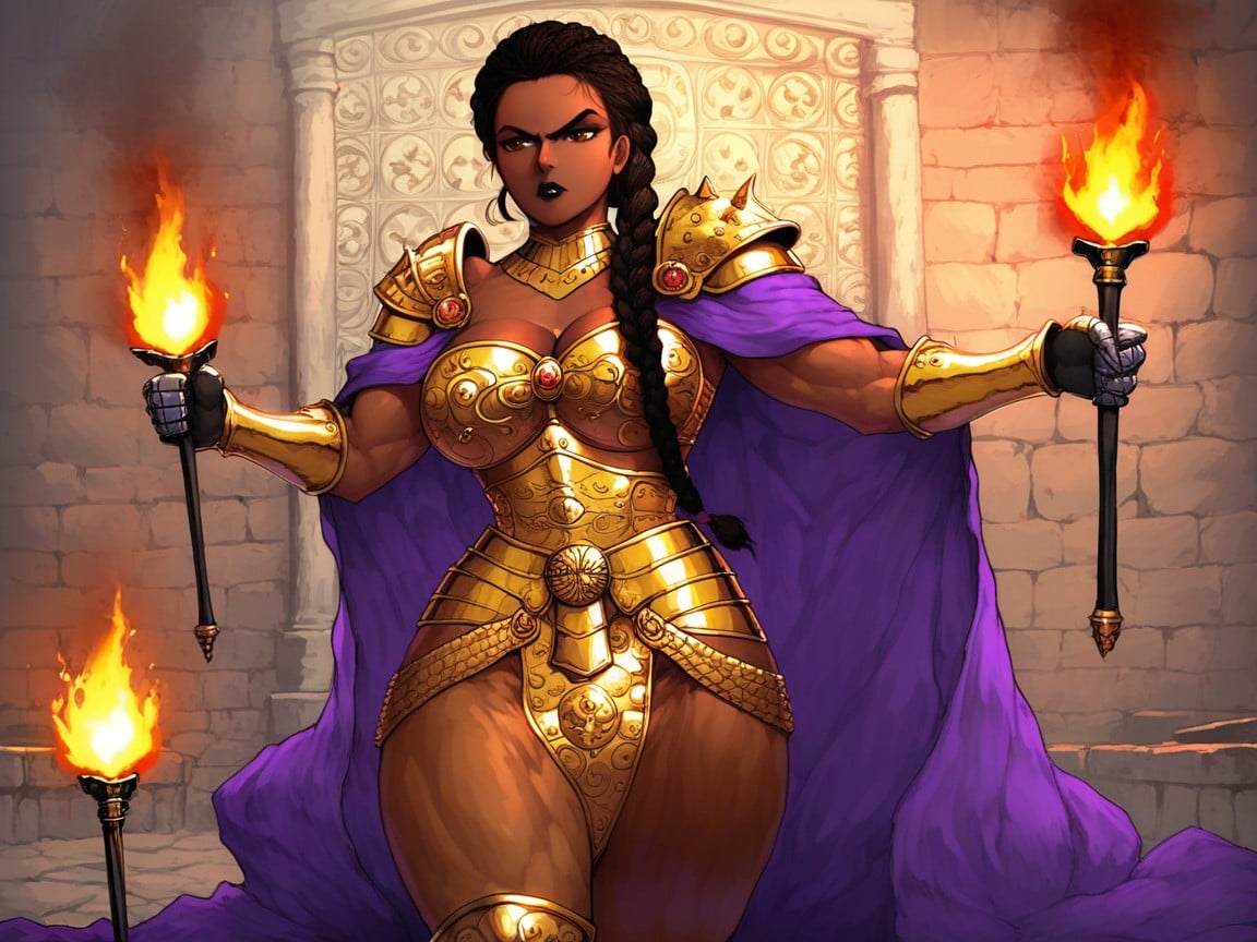 White Stone Warehouse Wall, Strong Arms, Tight Strong Hips Latina AI Porn