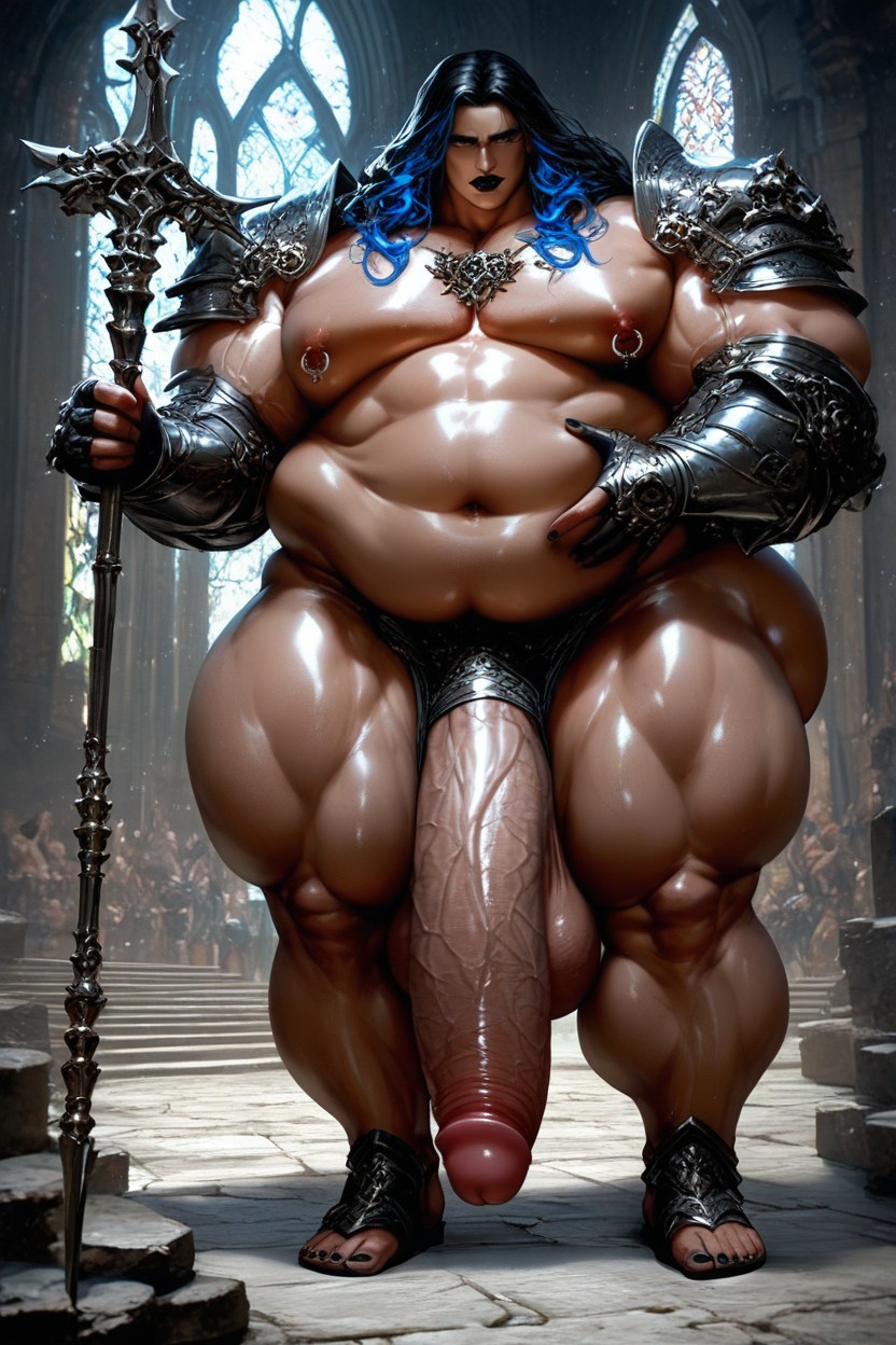 Armor Gloves, Oiled Skin, Goddess Sandals AI Gay Porn