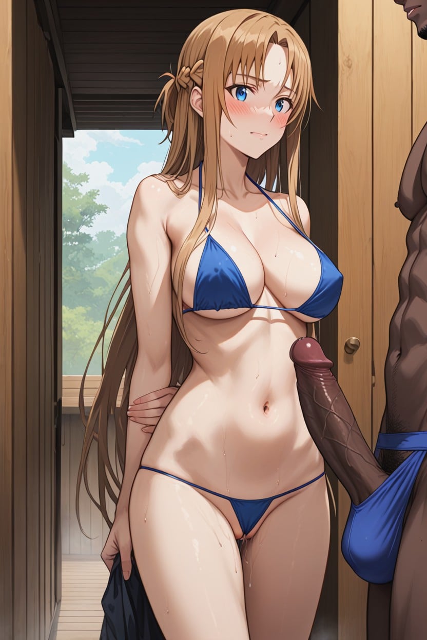 Taking His Penis Out Of Her Pussy, Asuna Pale Skin, Horny Face Hentai AI Porn