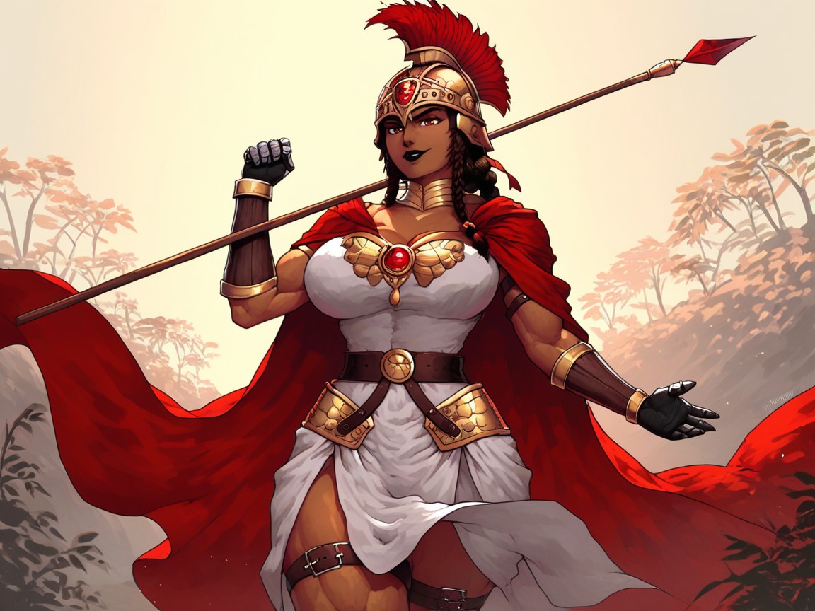Red Cloak Tied At Shoulder, 1 Pessoa, Roman Soldier Porno IA latina