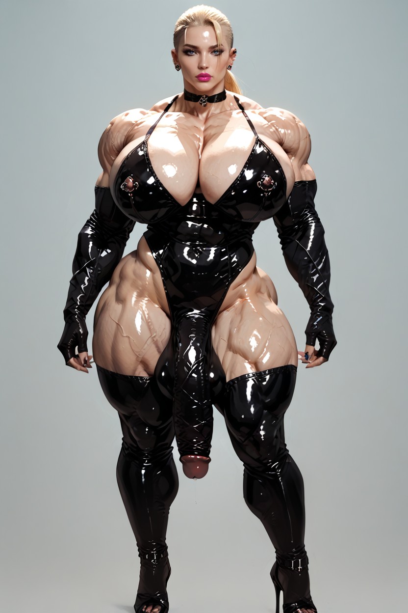 Thick Thighs, Ultra Muscular, Piercing Du Mamelon Porno IA transsexuelle
