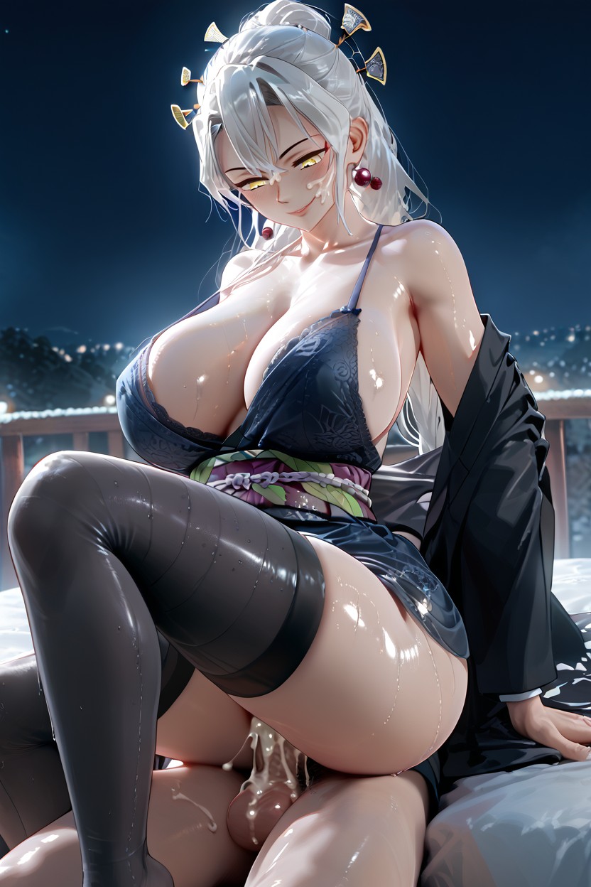 Dripping In Cum, Looking Down, Night AI Porn