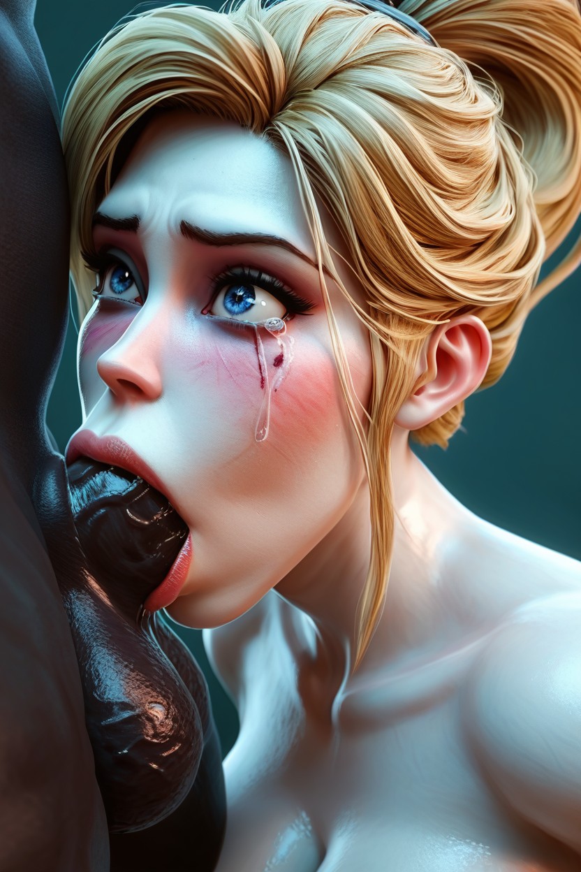 Hdr, Kneeling, Smeared Makeup AI Porn