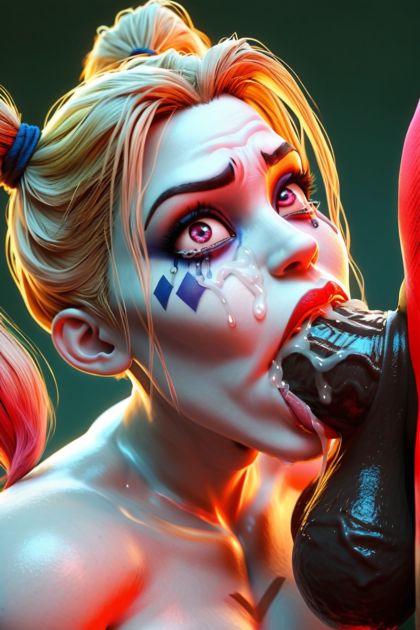 Smeared Makeup, Front View, Happy Crying AI Porn