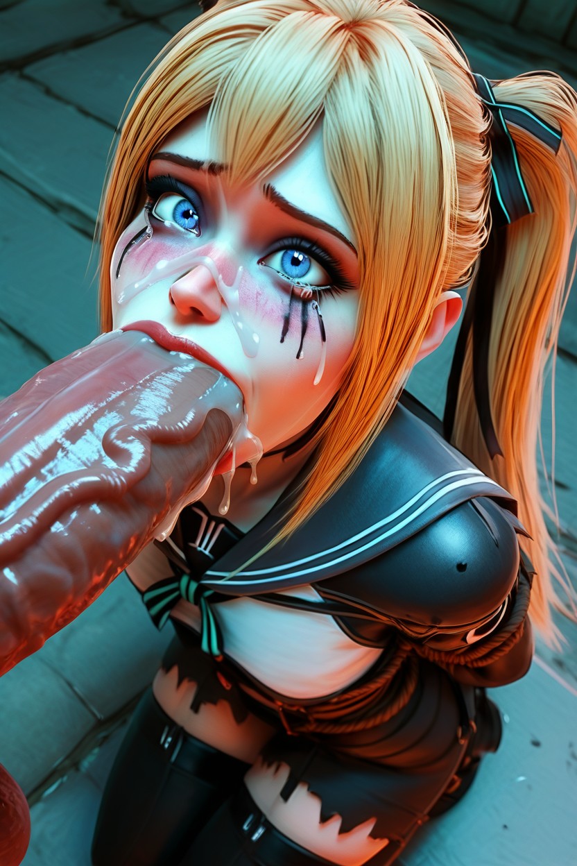 Happy Crying, Cum On Face, Bad Chested AI Porn