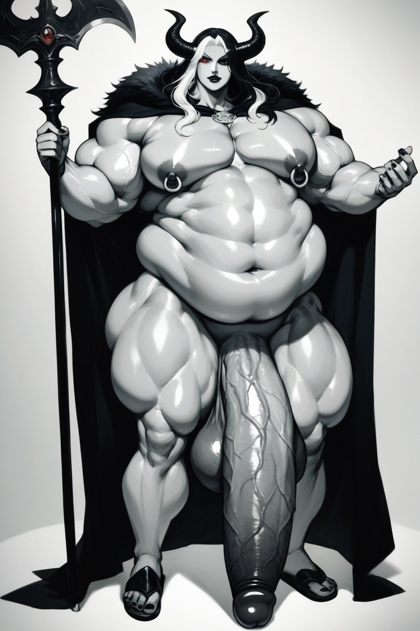 Wide Hips, Hyper Penis Length, Gigantic Oversized Sagging Balls AI Gay Porn