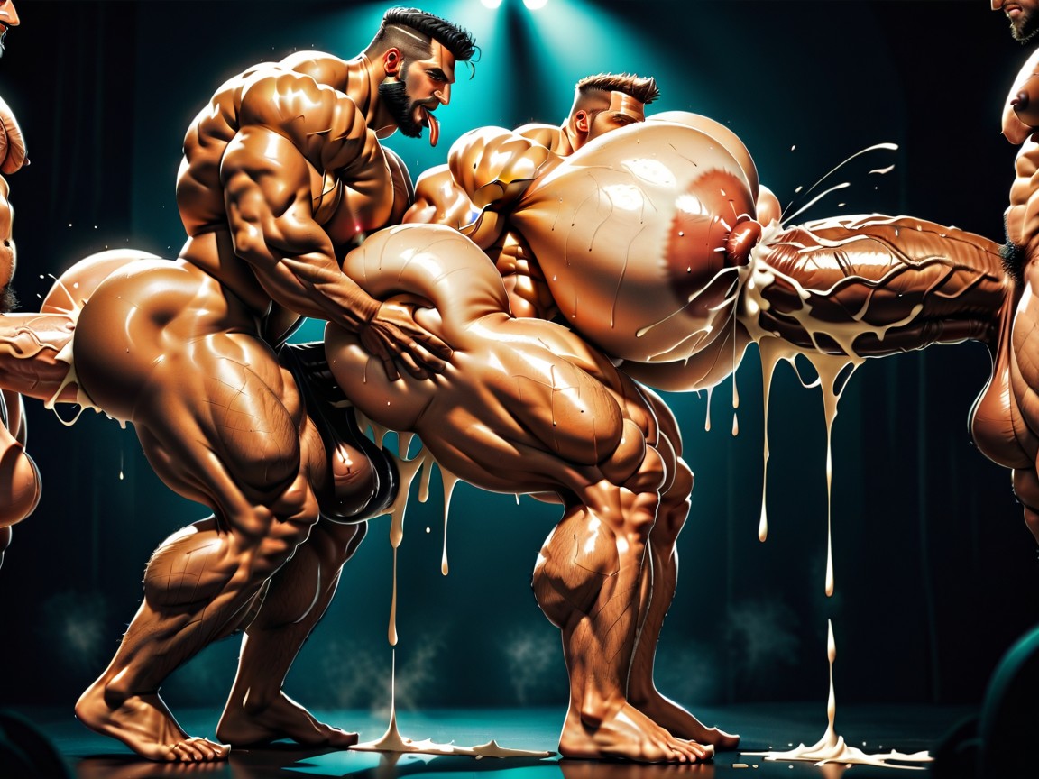 Extremely Large Ass, Big Extreme Hyper Nipples, Huge Cocks On Ass And In Ass AI Gay Porn