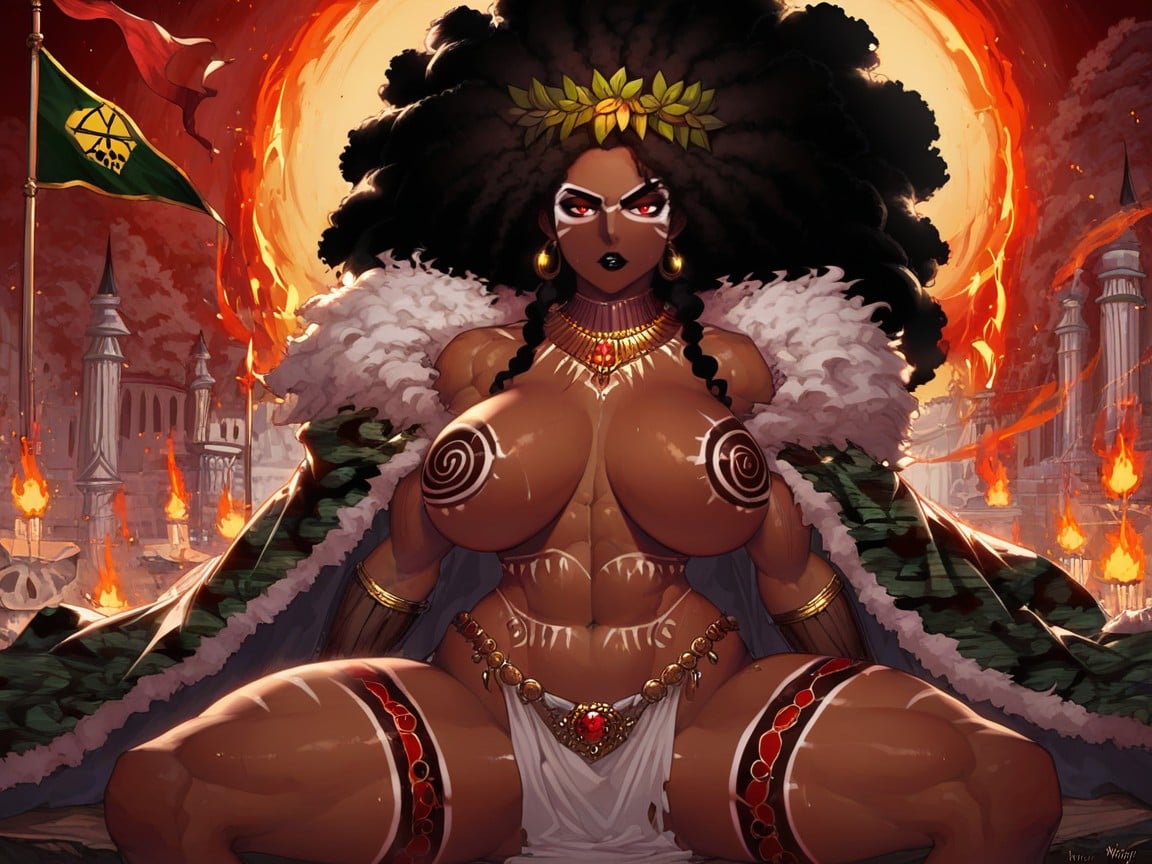 Cinematic, Camouflage Body Paint, Close Up Latina AI Porn