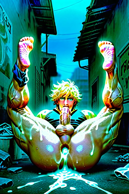 Cum On Ground, Cum Leaking Out From Anus, Whole Body In Cum AI Gay Porn