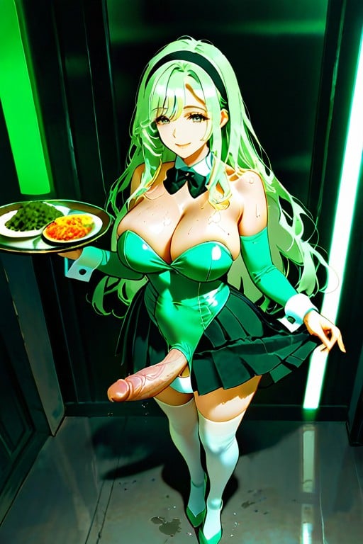 Detailed Face, Holding A Tray In Her Right Hand, 20+ Hentai IA