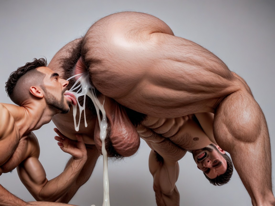 Hyper Hairy Thighs, Hyper Hairy, Hyper Flowing Cum AI Gay Porn