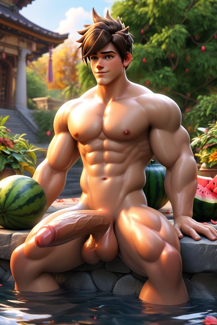 Sitting, Nude, Horny AI Gay Porn
