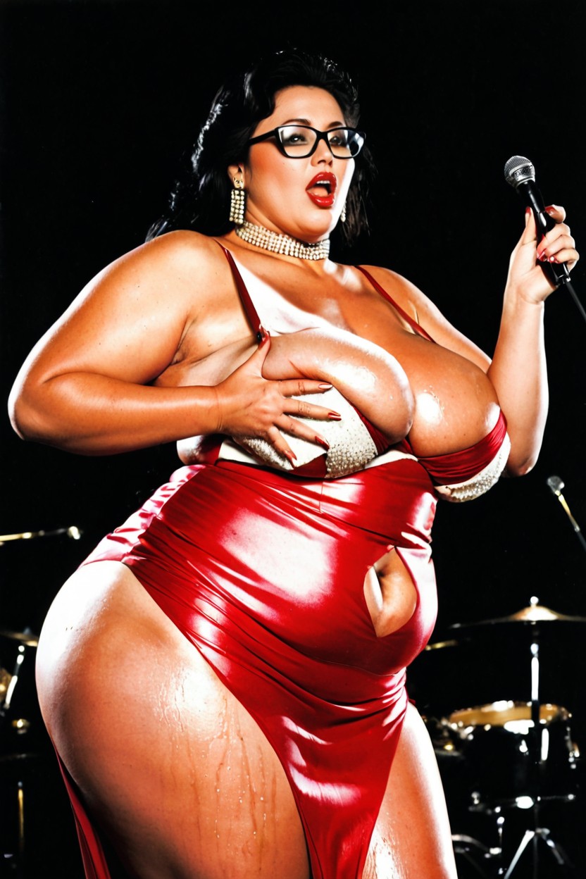 Large Ass, Mouth Open, Sweaty BBW AI Porn