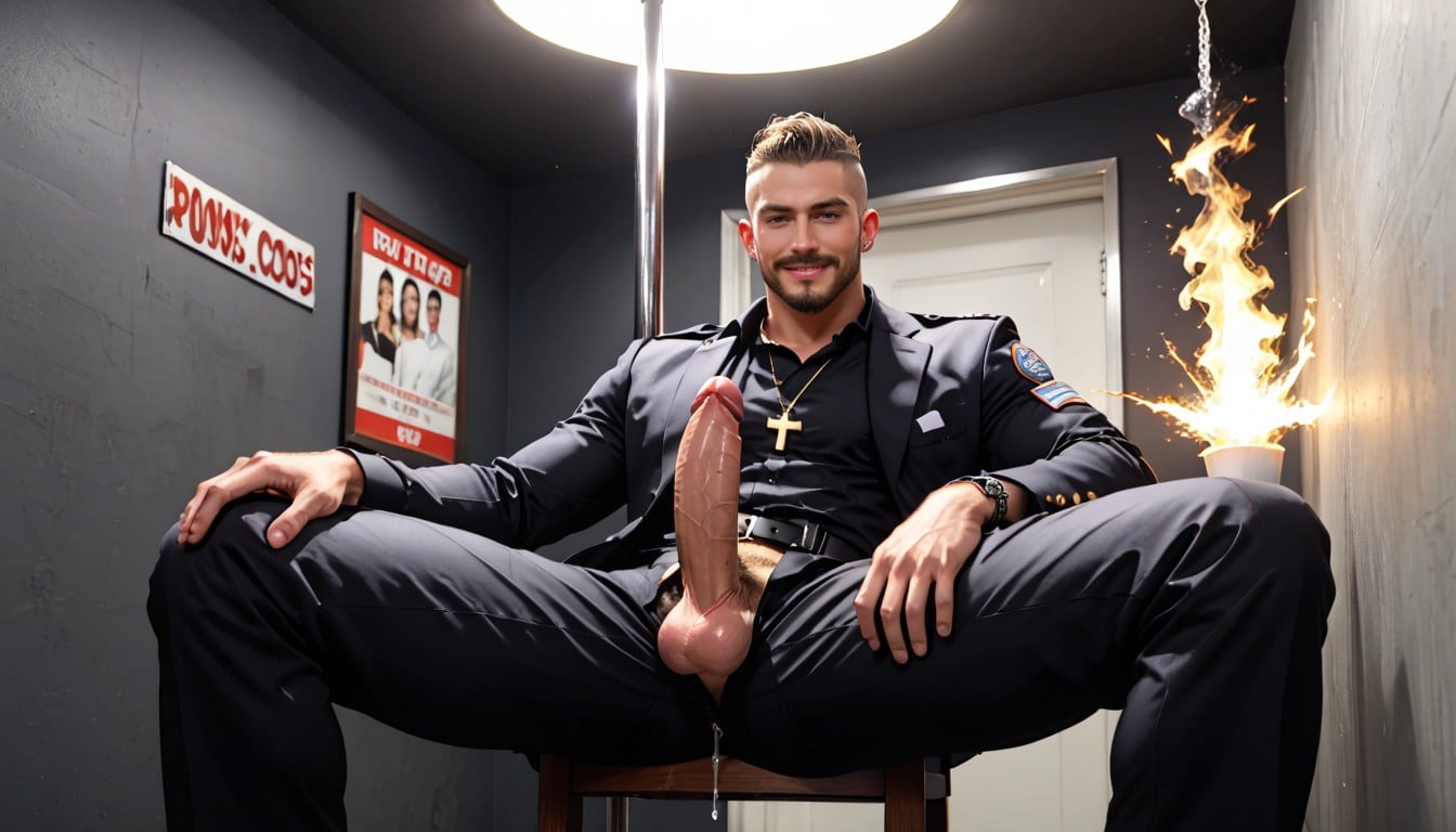 Realistic Fleshy Dildo Stuck To Walls, Private Room For Vip, Sparks In Eyes AI Gay Porn