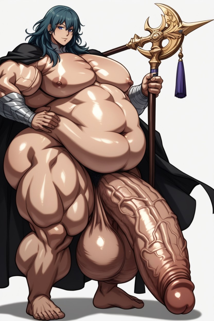 Female Byleth, Hyper Gigantic Long Cock, Hyper Thick Body AI Gay Porn