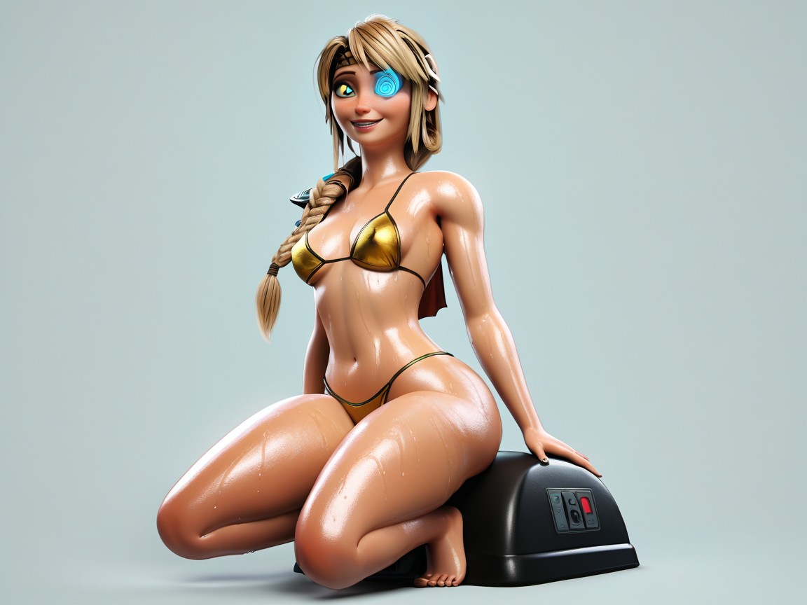 Small Breasts, Drenched In Sweat, Her Eyes Have Different Colors Hentai AI Porn